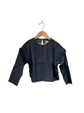 Tencel Denim Kids Ruffle Blouse - size 6